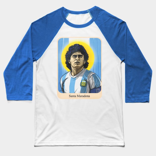 Santa Maradona Baseball T-Shirt by CsrJara / Perronegro Clothing